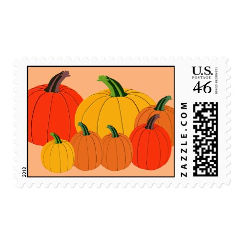 Thanksgiving postage with pumpkins stamp