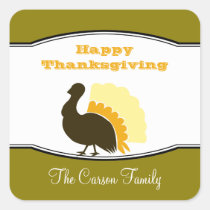 Thanksgiving potluck orange green turkey day tag stickers