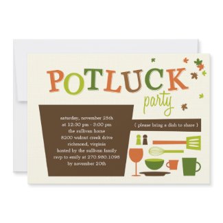Thanksgiving Potluck Party Invitation invitation