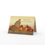 Thanksgiving Praying hands of Jesus greeting card