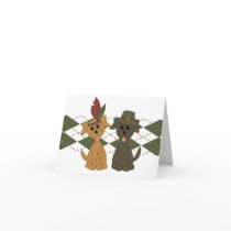 Thanksgiving Preppy Puppy cards by candystore Thanksgiving Preppy Puppy cards