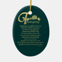 Thanksgiving - Psalm 100 Christmas Ornament