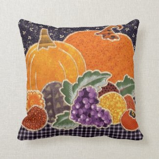 Thanksgiving Pumpkin and Friends Patchwork Throw Pillows