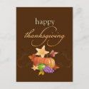 Thanksgiving Pumpkins and Fruits postcard