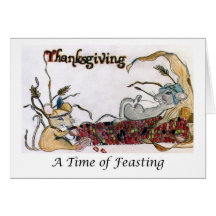 Thanksgiving Rat Feast Greeting Cards