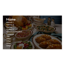 Thanksgiving roast turkey dinner business card template