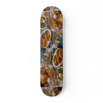 Thanksgiving roast turkey dinner custom skateboard