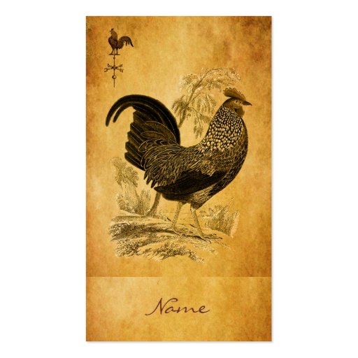 Thanksgiving Rooster Business Cards (back side)