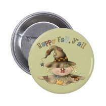 Thanksgiving Scarecrow Round Button buttons