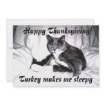 Thanksgiving Sleepy Cat Personalized Announcements
