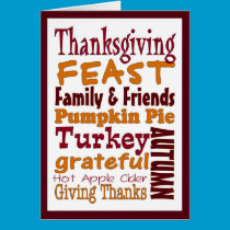 Thanksgiving Subway Art Card cards
