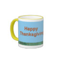 Thanksgiving Teddy Bear on Turkey Mug
