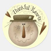 Thanksgiving Thankful Hearts Round Stickers stickers