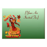 Thanksgiving Turkey and Autumn Leaves invitatio... Invites