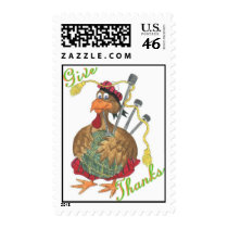 Thanksgiving Turkey Bag Pipes Player Postage postage