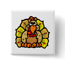 Thanksgiving Turkey Pinback Button