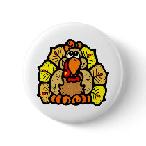 Thanksgiving Turkey Pinback Button