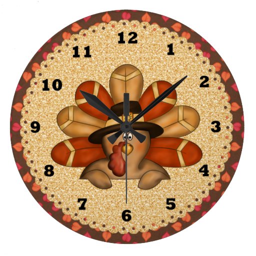 Thanksgiving Turkey clock Zazzle