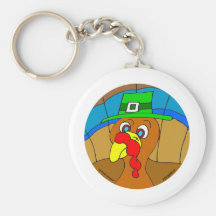 Thanksgiving Turkey Friend with hat Keychains