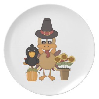 Thanksgiving Turkey Friends plate