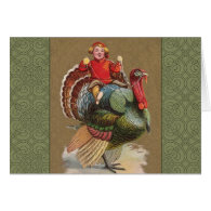 Thanksgiving Turkey Funny Vintage Greetings Card