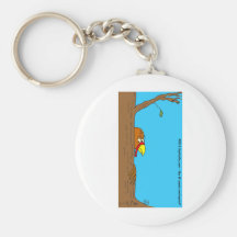 Thanksgiving Turkey Hiding Behind Tree Keychain