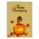 Thanksgiving Turkey in Pumpkin - Greeting Card