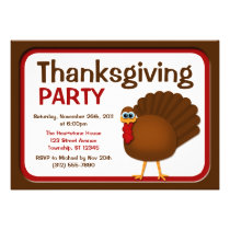 Thanksgiving Turkey Party Invitations