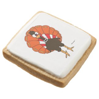 Thanksgiving Turkey Shortbread Cookies Square Premium Shortbread Cookie