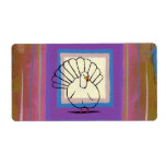 Thanksgiving turkey stickers unique colorful art custom shipping label