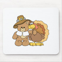 thanksgiving turkey teddy bear design mousepads
