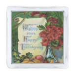 Thanksgiving Wishbone Fruit Vase Flowers Silver Finish Lapel Pin
