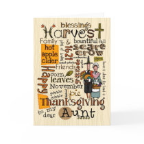 Thanksgiving Wordcloud - Aunt cards