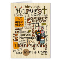 Thanksgiving Wordcloud - Aunt & Uncle cards