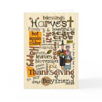 Thanksgiving Wordcloud - Boyfriend cards