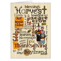Thanksgiving Wordcloud - Boyfriend cards