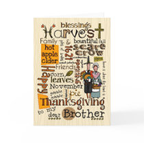 Thanksgiving Wordcloud - Brother cards