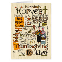 Thanksgiving Wordcloud - Brother cards