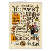 Thanksgiving Wordcloud - Colleague cards