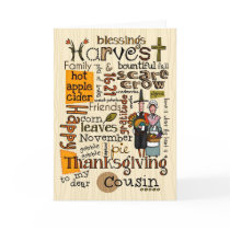 Thanksgiving Wordcloud - Cousin cards