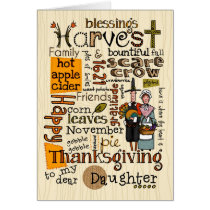 Thanksgiving Wordcloud - Daughter cards