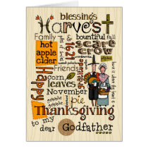 Thanksgiving Wordcloud - Godfather cards