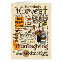 Thanksgiving Wordcloud - Godmother cards