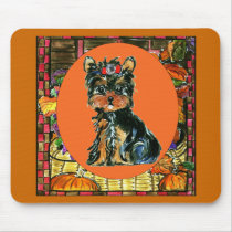 Thanksgiving Yorkie Poo mousepads