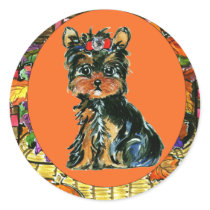 Thanksgiving Yorkie Poo stickers