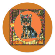 Thanksgiving Yorkie Poo stickers