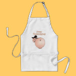 "Thankspigging" Funny Cartoon Pig Thanksgiving aprons
