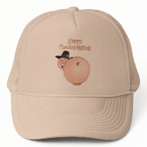 "Thankspigging" Funny Cartoon Pig Thanksgiving hats