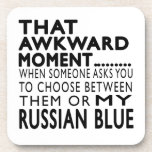 That Awkward Moment Russian Blue.Designs Beverage Coaster