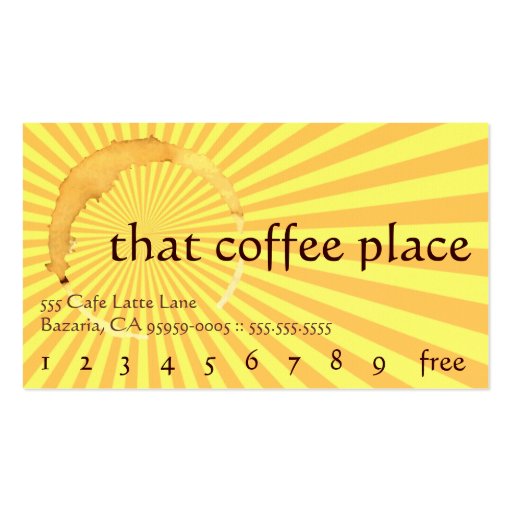 That Coffee Place Drink Punch Card Business Card (front side)